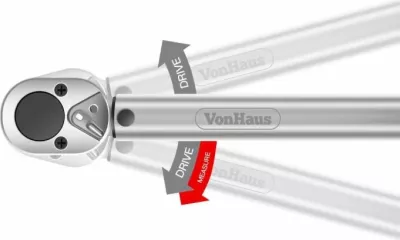 çelës momenti VONHAUS 3500195, 1/2\", gjatësi 470 mm, me reduktor 1/2\" në 3/8\" dhe zgjatim, argjendtë