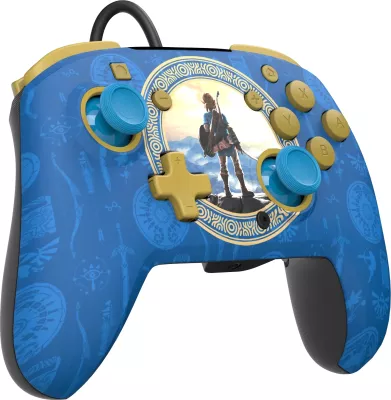 Kontroller i telit PDP REMATCH për Nintendo Switch/Switch OLED, 3.5mm, butona të programueshëm, Hyrule Blue