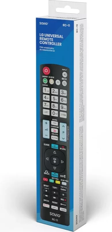 Telekomandë TV Savio RC-11, e zezë