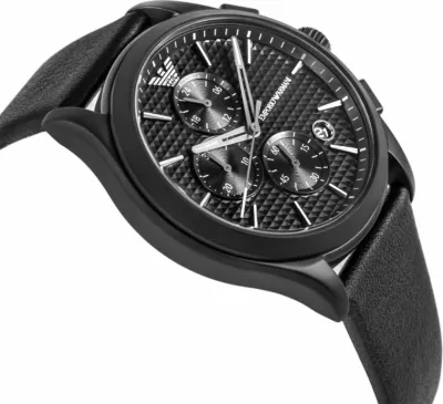 Orë dore me byzylyk për meshkuj Emporio Armani, të zeza