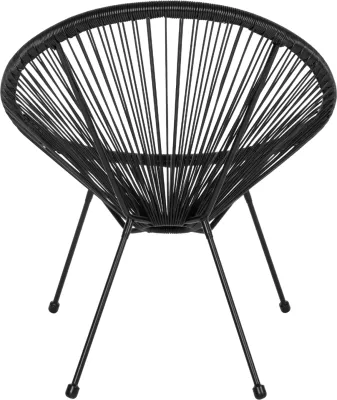 Karrige ACAPULCO lloj foleje, metal i zi dhe ratan i zi, FH5872.01, 70x73x79 cm