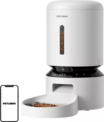 Shpërndarës ushqimi për kafshë Petlibro Granary PL-AF203-34W, 5L, me kamerë, i bardhë