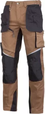 Pantallona pune LAHTI PRO L4052204 XL slim fit, 13 xhepa, me elemente reflektuese, kafe/zi