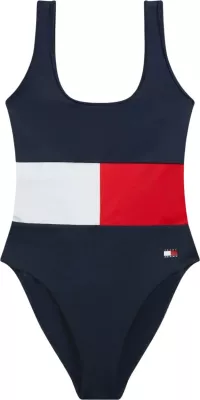 Bikine njëpjesëshe për femra Tommy Hilfiger SCOOP UW0UW06571, blu e errët