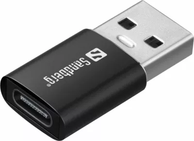Kufje SANDBERG USB-C/A In-Earset 126-50, me mikrofon në kabllo, kabllo 1.2 m, set me adapter USB-C në USB-A + 3 palë tips, e zezë