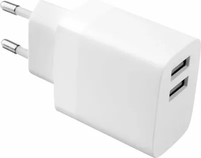 Karikues muri Fixed FIXC17N-2U-WH 17W, 2x USB-A, Quick Charge, kabllo 1.2 m, i bardhë