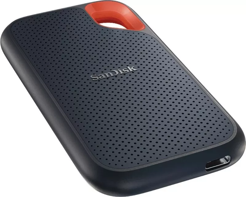 Disk i jashtëm SanDisk Extreme Portable, 1 TB, USB Type-C, 3.2 Gen 2, 1050 MB/s, Mbrojtje me fjalëkalim, E zezë