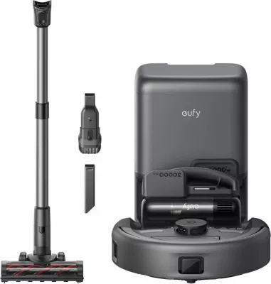 Robot fshesë me stacion vetë-zbrazës 3-në-1 Anker Eufy E20 (T2070G10), 30.000 Pa/8.000 Pa, qese 3 L