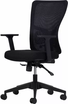 Set karrigesh për zyre (2 copë), Skye Decor, mbështetje për mes, 108 cm, e zezë