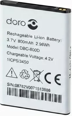 Bateri Doro DBC-800D për Leva E10/E20/E22/E30/L10/L20/L30/X10, Li-ion 3.7V 800mAh