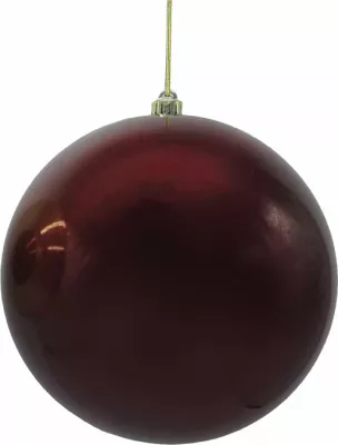 Topthë karamele për Krishtlindje, plastikë, ngjyrë bordo, 15x15x15 cm