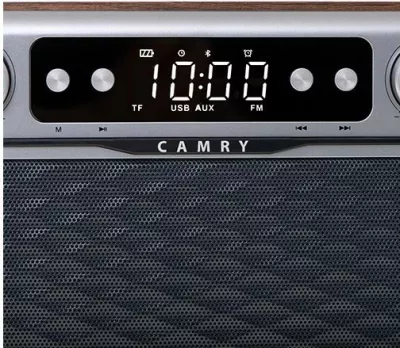 Radio portativ CAMRY CR1183 Bluetooth 5.0 FM USB AUX microSD me bateri 2600mAh, ngjyrë dru/kafe