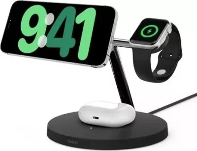 Karikues wireless Belkin BOOST CHARGE PRO 3-in-1 Qi2 15W, i zi
