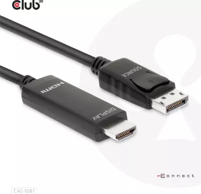 Kabllo DisplayPort në HDMI Club3D 3m, HDR10, 8K, e zezë