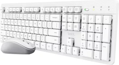 Set tastierë me maus Trust Ody II, Wireless, QWERTY US, Bardhë