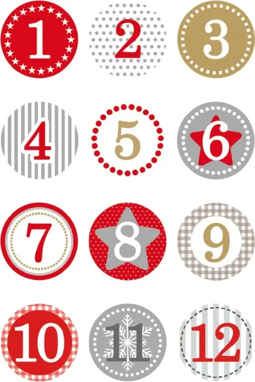 Ngjitëse HERMA kalendar adventi 1-24, letër, multikolor