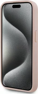 Mbështjellës Karl Lagerfeld Leather Monogram Metal Logo për iPhone 15 Pro Max, Rozë