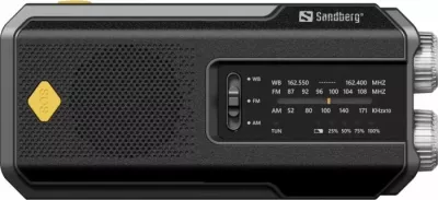Radio survival SANDBERG Survivor Radio All-in-1 2000 (421-04) powerbank 2000 mAh, AM/FM, solar, dinamo, dritë LED, e zezë