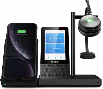 Kufje pa tela Yealink WH66 Mono UC-DECT, Zyrë/Qendër thirrjesh, E zezë