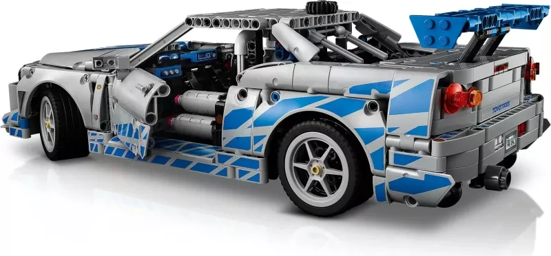 Set LEGO Technic Nissan Skyline GT-R (R34) 2 Fast 2 Furious, 42210, për të rritur, Gri/Kaltër