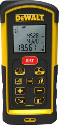 Matës distancash me laser DeWalt DW03101 100 m zi/verdhe