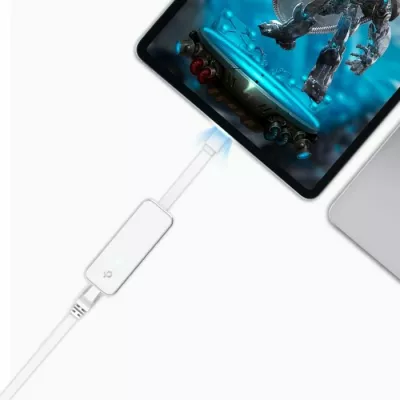 Adapter Ethernet TP-LINK UE300C Gigabit 1000 Mbps USB 3.0 USB Type-C në RJ45, bardhë