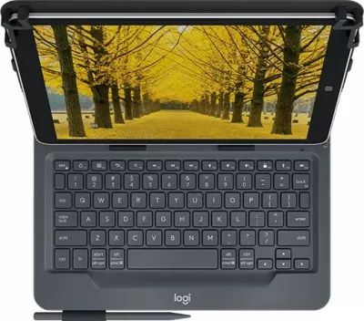 Tastierë me mbështjellës Logitech Universal Folio, Bluetooth, QWERTZ, e zezë