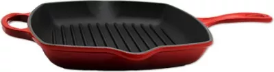 Tigan grili, Le Creuset, Signature Square 26 cm (20183260600422), gize, me rripa grili, i përshtatshëm për furrë, e kuqe qershie