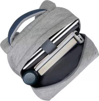 Çantë shpine për laptop RivaCase Prater 7562 15.6\" me portë USB, repelente ndaj ujit, gri/blu e errët