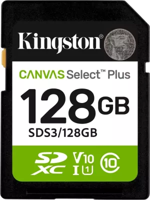 Memorie SDXC Kingston Canvas Select Plus Gen3 128GB, Class 10, UHS-I