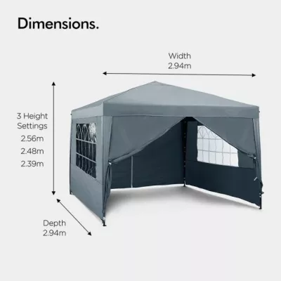 Pavijon pop-up VONHAUS 2500390 3x3m 294x294cm Grey