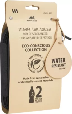 Organizator udhëtimi RivaCase 5631 ECO, 185×40×135 mm, i zi