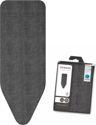 Mbulesë dhe shtresë për dërrasë hekurosje, Brabantia, C, 124x38cm, 100% pambuk, jastëk 8mm, Denim Black, set 2-në-1