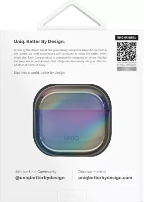 Mbështjellës UNIQ Iridescia për AirPods 4 me karabiner, Multikolor