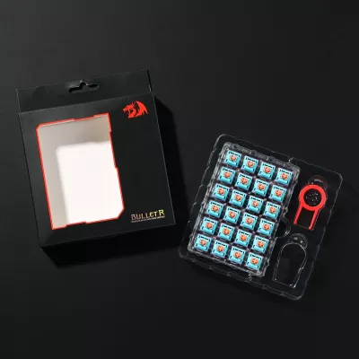 Switch për tastierë mekanike Redragon Bullet-R A-113, linear (MX Red), 24 copë, Neon