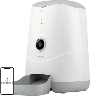 Shpërndarës ushqimi smart Petoneer Nutri Vision PF007 me kamerë, 3.7L, për mace dhe qen të vegjël, Bardhë
