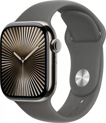 Smartwatch Apple Watch Series 10 GPS + Cellular 42mm, 64GB, kasë titanium natyral, rrip sport gri