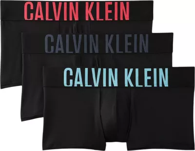 Të brendshme për meshkuj Calvin Klein Underwear Low Rise Trunk 3PK 000NB3611A, të zeza/blu [Madhësia: M]