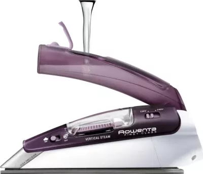 Hekur me avull udhëtimi, Rowenta, First Class DA1511F1, 1000W, depozitë 70 ml, tension i dyfishtë, dorezë e palosshme, bardhë-vjollcë