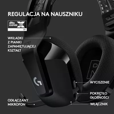 Kufje gaming Logitech G733 LIGHTSPEED 7.1 Wireless RGB, të zeza (981-000864)