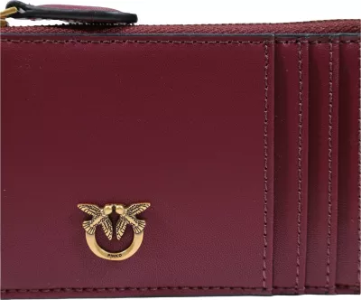 Portofol kartash Pinko Airone Vitello Seta 100251 A0F1 për femra, vjollcë rrushi