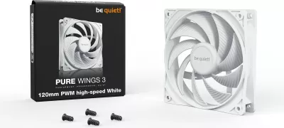 Ventilator kase Be Quiet! Pure Wings 3 PWM 120mm, i bardhë