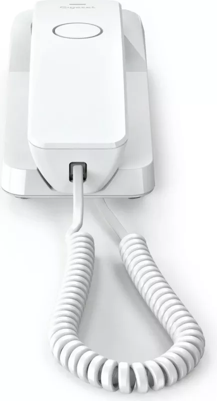 Telefon analog Gigaset DESK 200, dorëzë me kabllo, 10 numra, Bardhë