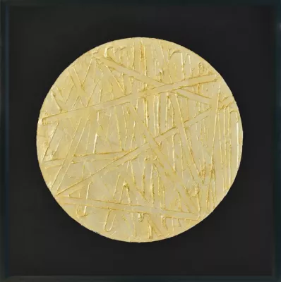 Pikturë dekorative SIPIT, kanavacë, dru, 100x100x5cm, e zezë dhe e artë