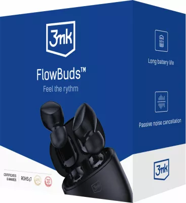 Kufje wireless 3mk FlowBuds, Bluetooth 5.3, të zeza
