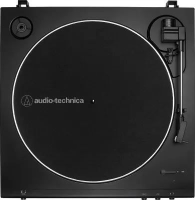 Gramafon audio-technica AT-LP60XBK, automatike, phono preamp, e zezë