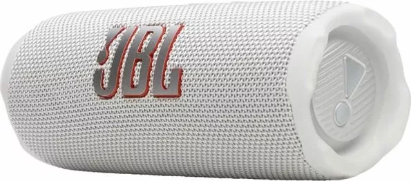 Altoparlant portativ Bluetooth JBL Flip 7 (JBLFLIP7WHT), 35W RMS, IP68, deri 16 orë, bardhë, me rrip dore + karabiner