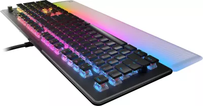 Tastierë mekanike gaming Turtle Beach Vulcan II Max, TITAN II Optical Red, full size, RGB, me mbështetëse dore, e zezë