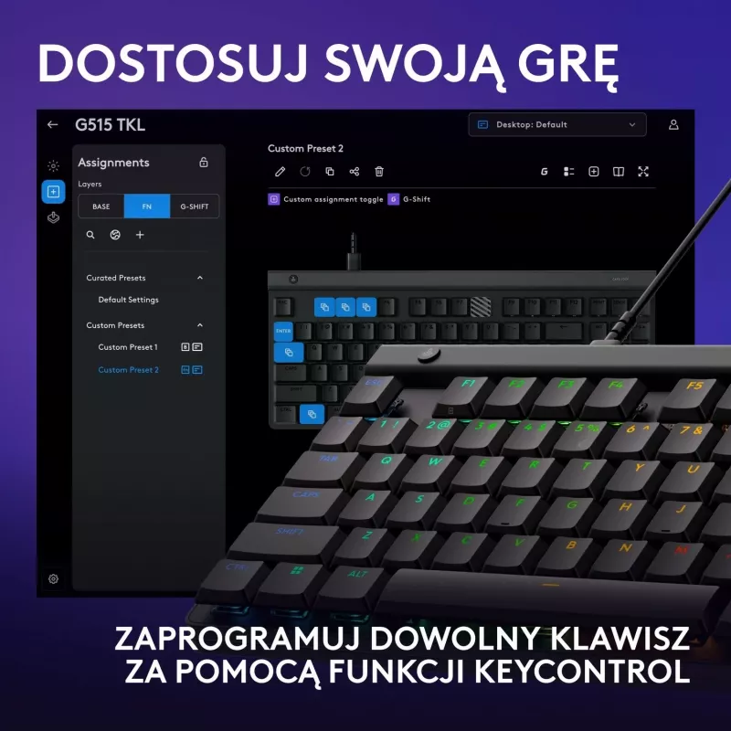 Tastierë Logitech G515 TKL, mekanike, RGB, e zezë