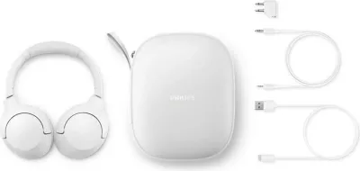 Kufje Philips TAH8506WT/00 wireless, noise-canceling, 60 orë, të bardha